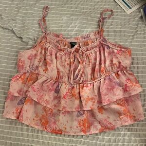 Wild Fable Pink Tiered Ruffled Camisole
